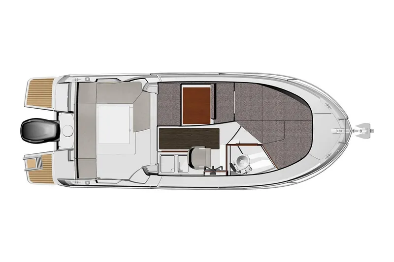 Slide: The Image of Manufacturer Provided Image: Top view of 2019 Jeanneau NC 695 boat layout with interior and exterior features. - 11