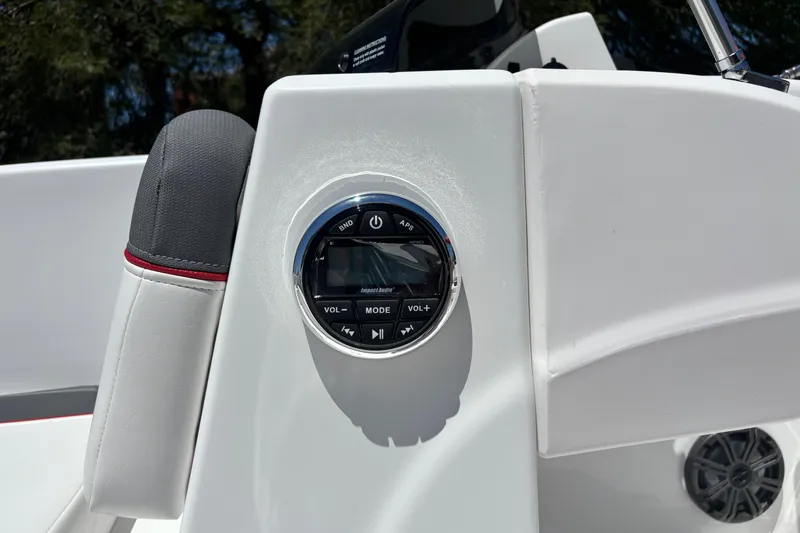 Slide: The Image of Control panel on 2027 Tahoe T16 boat, featuring audio system interface. - 9