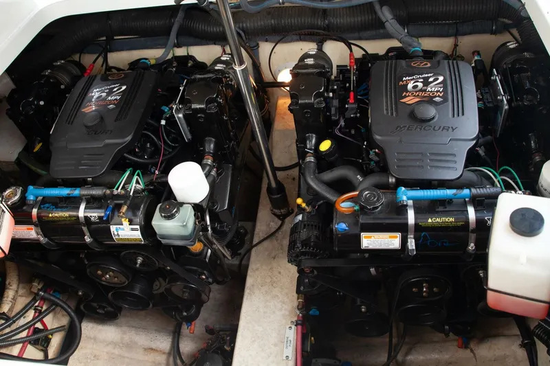 Slide: The Image of Two powerful engines in the engine room of a 2006 Formula 31 Performance Cruiser. - 31