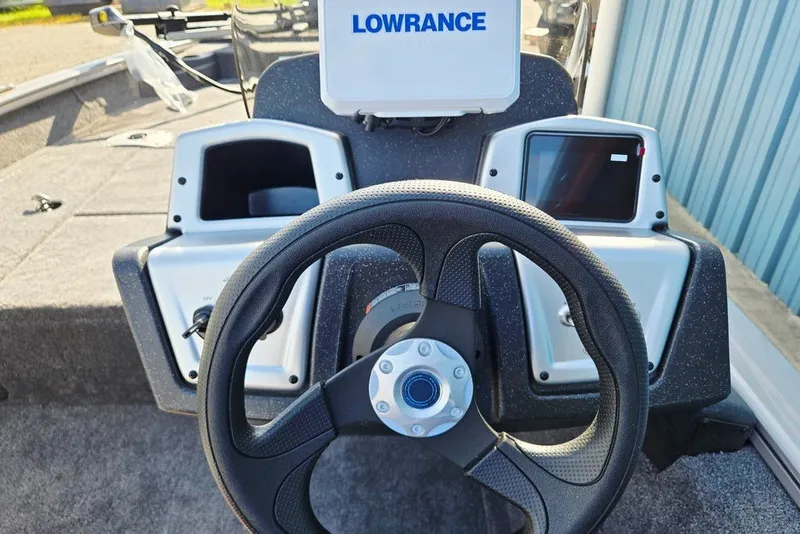 Slide: The Image of Steering console of 2027 Tracker Pro Team 175 Crappie Edition boat with Lowrance electronics. - 41