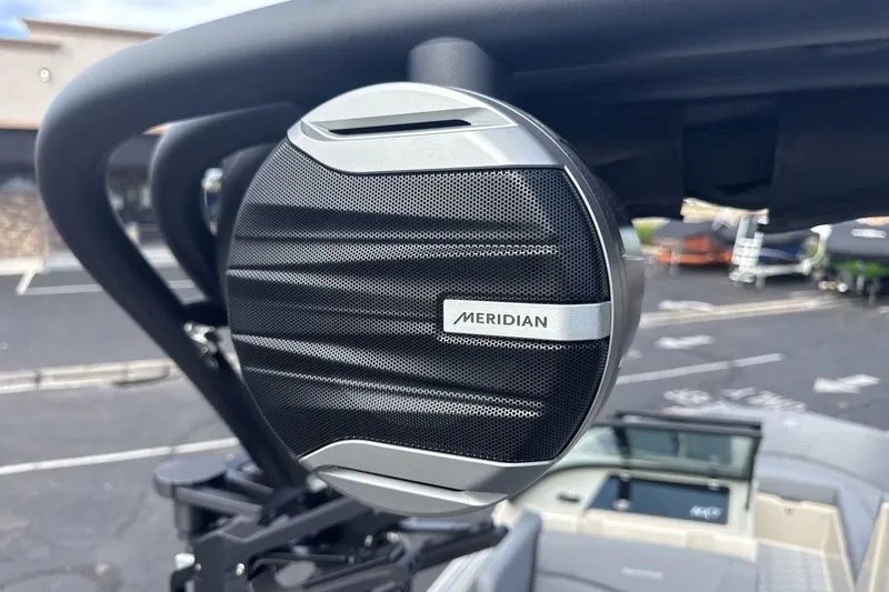 Slide: The Image of Close-up of a speaker on a 2027 MasterCraft NXT23 boat. - 21