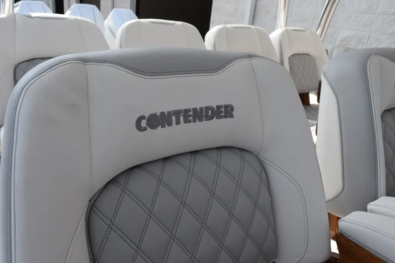 Slide: The Image of Luxury seating on 2027 Contender 44 ST boat with embroidered logo. - 10