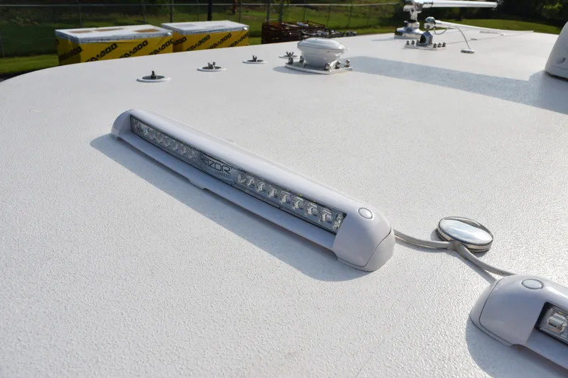 Slide: The Image of LED light bar on 2027 Contender 44 ST boat deck, showcasing modern marine design. - 19