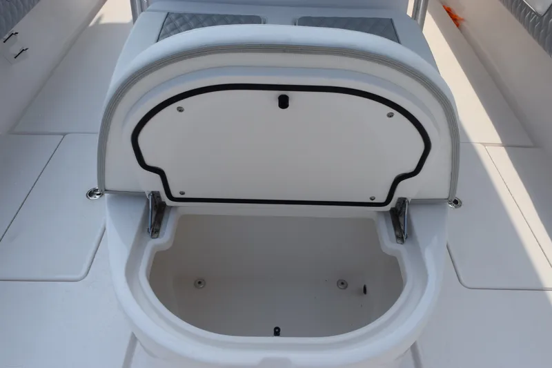Slide: The Image of Open storage compartment on 2027 Contender 44 ST boat deck. - 36