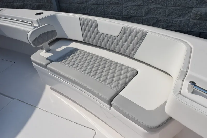 Slide: The Image of Luxurious seating on 2027 Contender 44 ST boat with diamond-stitched upholstery. - 13