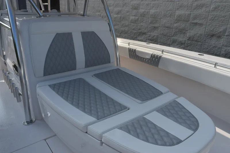 Slide: The Image of Luxurious seating on 2027 Contender 44 ST boat with quilted upholstery design. - 17