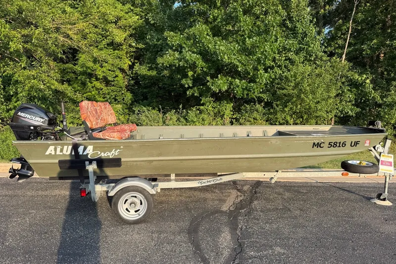 The Image of 2017 Alumacraft MV 1648 Jon boat on trailer with Mercury outboard motor. - 4