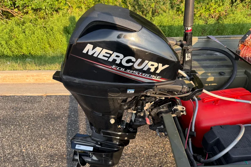 Slide: The Image of 2017 Alumacraft MV 1648 Jon boat with Mercury FourStroke outboard motor. - 16
