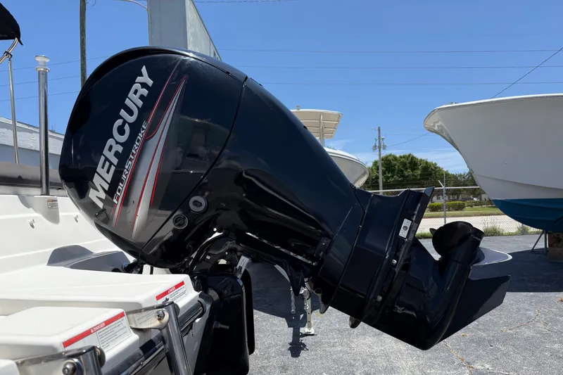 Slide: The Image of 2019 Sea Ray SPX 190 Outboard with Mercury FourStroke engine, parked outdoors. - 46