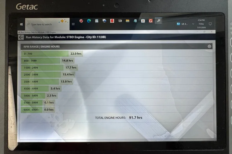 Slide: The Image of Engine hours display on Getac device for 2019 Sea Ray SPX 190 Outboard. - 53