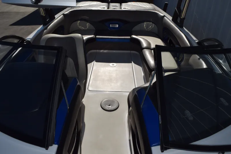 Slide: The Image of Interior view of a 2013 Malibu Wakesetter 23 LSV boat, featuring spacious seating. - 15