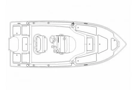 Slide: The Image of Diagram of a 2021 Key West 210 Bay Reef boat, showing deck layout and seating arrangement. - 17