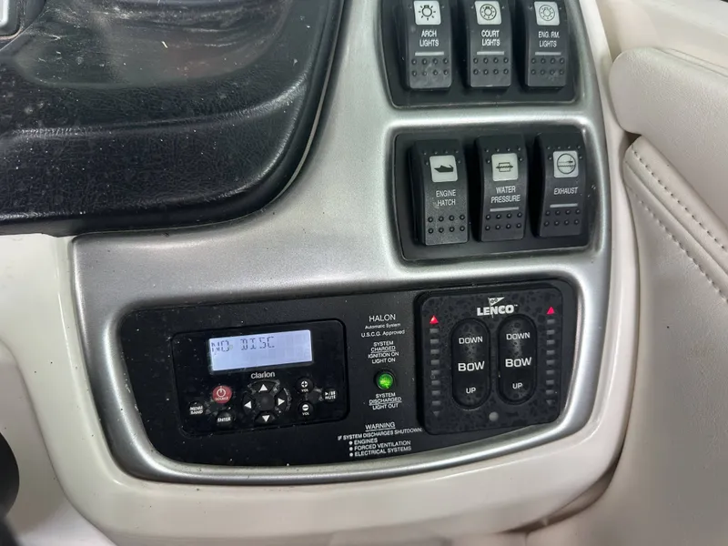 Slide: The Image of Close-up of a 2011 Chaparral 287 SSX helm with various switches and displays. - 24