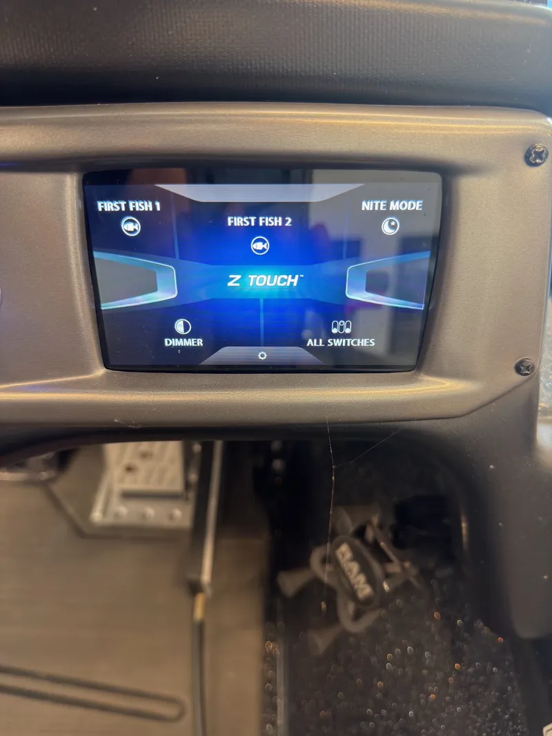 Slide: The Image of A touchscreen display on a boat shows options like "First Fish 1," "First Fish 2," and "Nite Mode." - 8