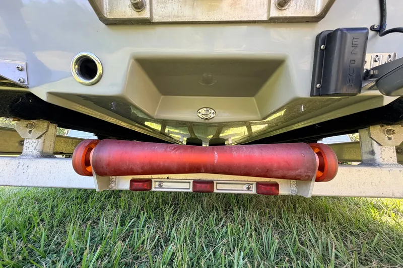 Slide: The Image of Rear view of 2019 Beavertail Skiffs Vengeance 18' boat on trailer. - 16