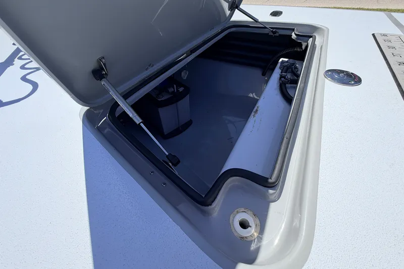 Slide: The Image of Open storage compartment on a 2019 Beavertail Skiffs Vengeance 18' boat. - 25