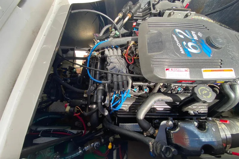 Slide: The Image of Engine compartment of a 2003 Carver 350 Mariner with MerCruiser 6.2 MPI engine. - 38
