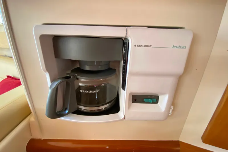 Slide: The Image of Built-in Black & Decker coffee maker on 2003 Carver 350 Mariner yacht. - 14