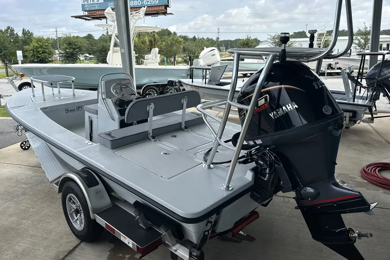 Slide: The Image of 2027 Maverick 18 HPX-V boat with Yamaha outboard motor on trailer. - 4