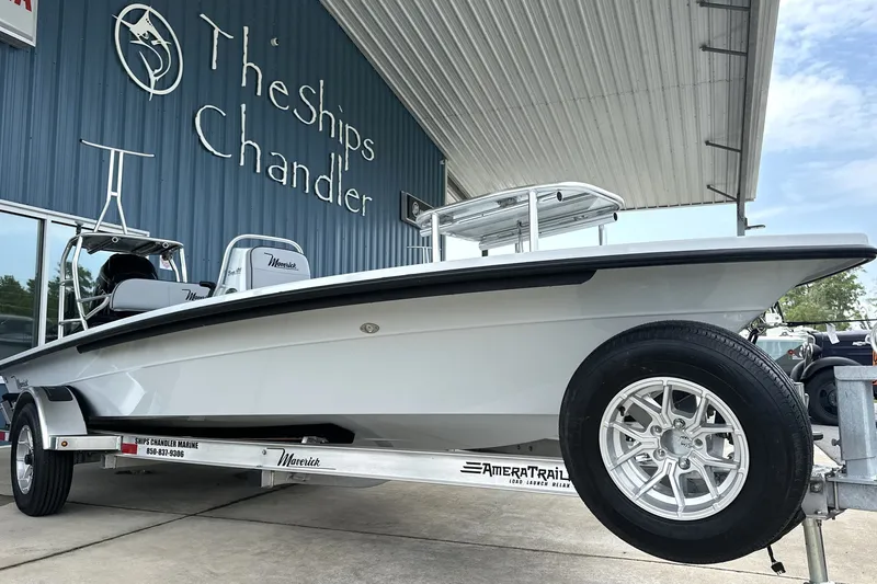 Slide: The Image of 2027 Maverick 18 HPX-V boat on trailer at The Ships Chandler dealership. - 12