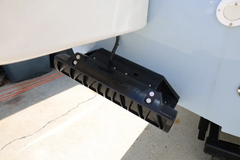 Slide: The Image of Transducer mounted on Parker 230 Coastal Elite 2027 boat hull. - 7