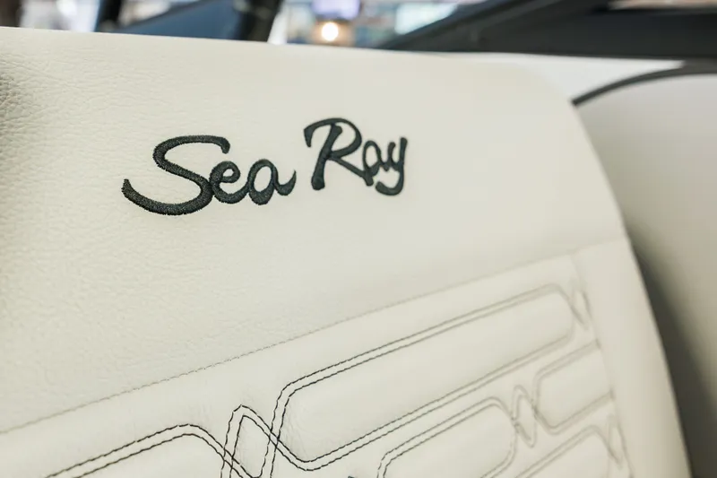 Slide: The Image of Close-up of 2027 Sea Ray SPX 210 boat seat with logo embroidery. - 26