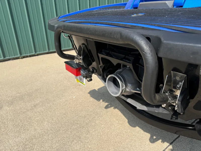 Slide: The Image of Close-up of the rear of a 2016 Yamaha WaveRunner FX Cruiser SVHO with blue accents. - 11