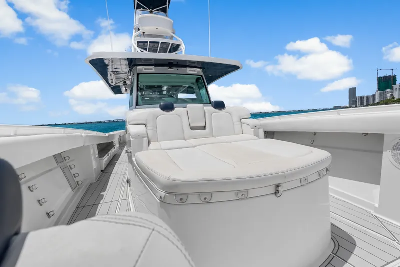 Slide: The Image of 2020 HCB 53 Suenos luxury boat interior with plush seating and modern design. - 29