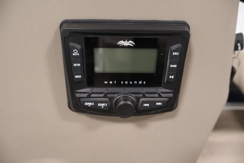 Slide: The Image of Wet Sounds audio control panel on 2024 Sun Tracker Bass Buggy 16 XL boat. - 20