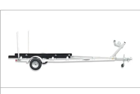 The Image of A 2027 Load Rite Skiff LRAS16220090TSV boat trailer with a sturdy frame and rollers. - 1