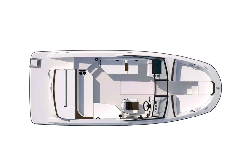 Slide: The Image of Manufacturer Provided Image: Top view of 2023 Sea Ray SPX 210 boat layout. - 9