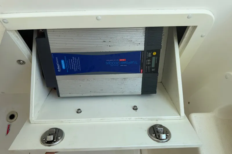 Slide: The Image of Electrical component in a 2019 Invincible 36 Open Fisherman boat compartment. - 44