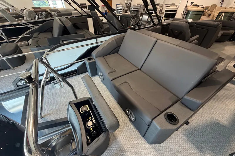 Slide: The Image of Luxurious interior of 2027 Evotti 521CS boat with plush seating and modern controls. - 20