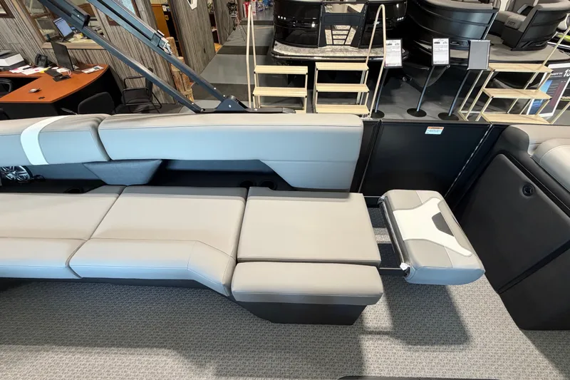 Slide: The Image of Luxurious seating in the 2027 Evotti 521QL boat, showcasing modern design and comfort. - 14
