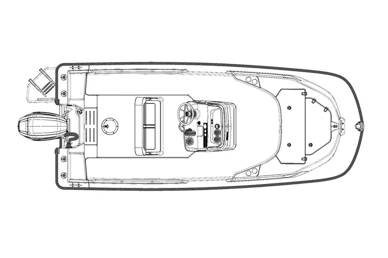 Slide: The Image of Manufacturer Provided Image: Top view schematic of 2026 Boston Whaler 170 Montauk boat design. - 20