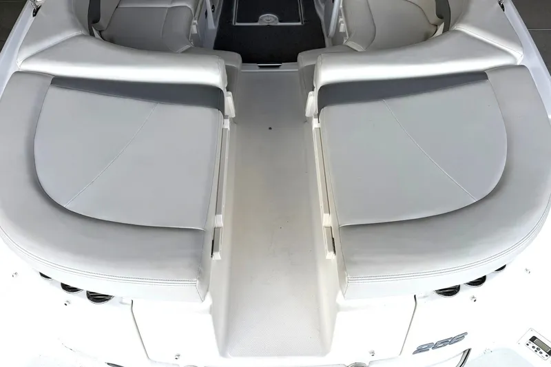 Slide: The Image of 2008 Chaparral 256 SSi boat interior with spacious seating and sleek design. - 27