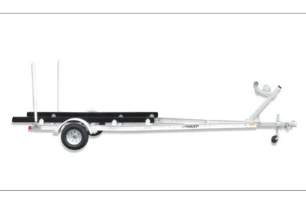 The Image of A Load Rite boat trailer with a sturdy frame and one wheel, suitable for skiffs. - 1
