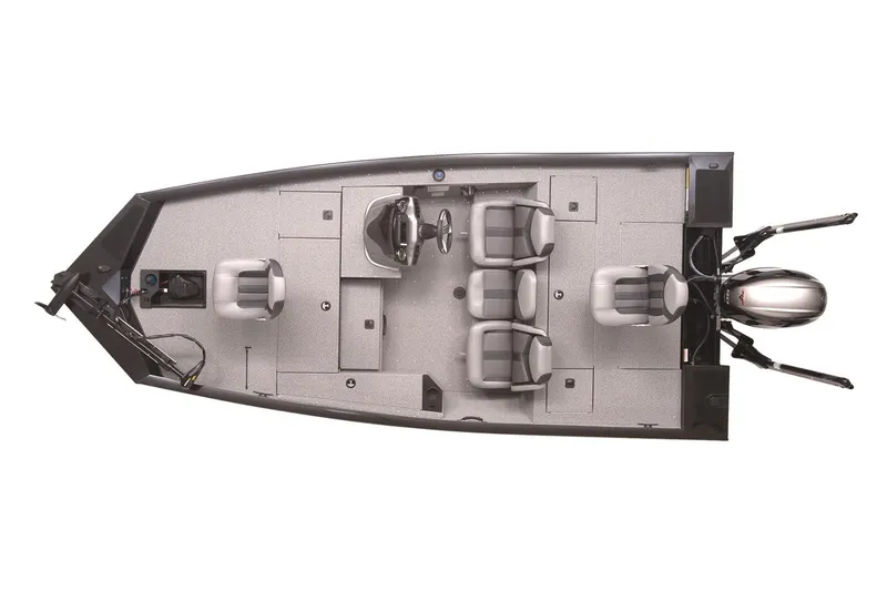 Slide: The Image of Manufacturer Provided Image: Top view of 2020 G3 Sportsman 1710 fishing boat with seating and motor. - 15