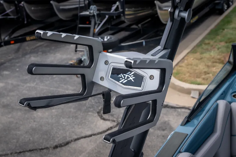 Slide: The Image of Wakeboard rack on 2026 ATX Surf Boats 22 Type-S, showcasing sleek design and functionality. - 7