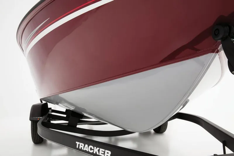 Slide: The Image of Close-up of the bow of a 2017 Tracker Targa V-18 Combo boat on a trailer. - 40