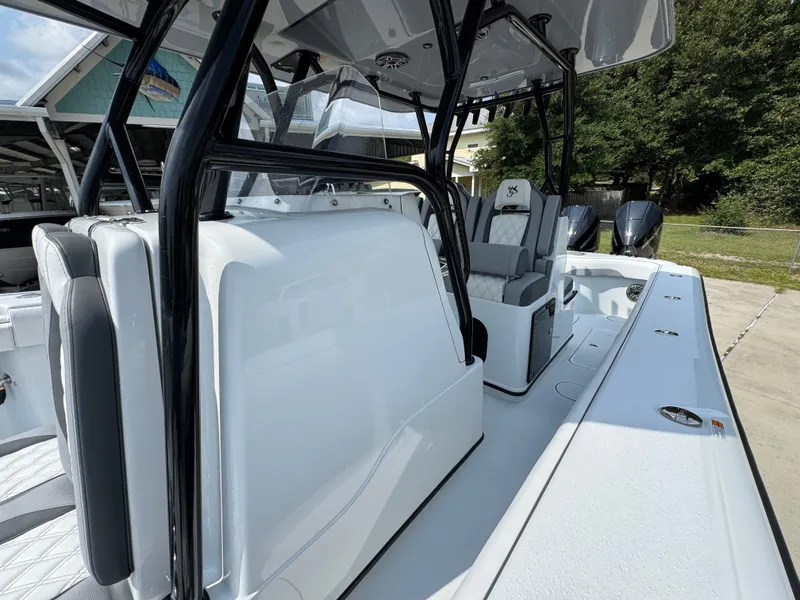 Slide: The Image of 2027 Yellowfin 34 Offshore boat with sleek design and modern seating. - 30