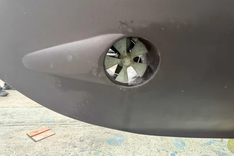 Slide: The Image of Bow thruster of 2008 Krogen 48 North Sea yacht, close-up view. - 64