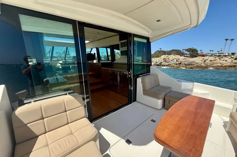 Slide: The Image of Luxurious 2015 Tiara Yachts 50 Coupe with spacious deck and elegant interior. - 77