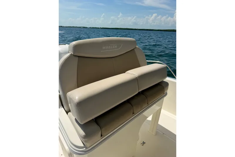 Slide: The Image of Boston Whaler 270 Dauntless 2017 boat seat with ocean backdrop. - 28