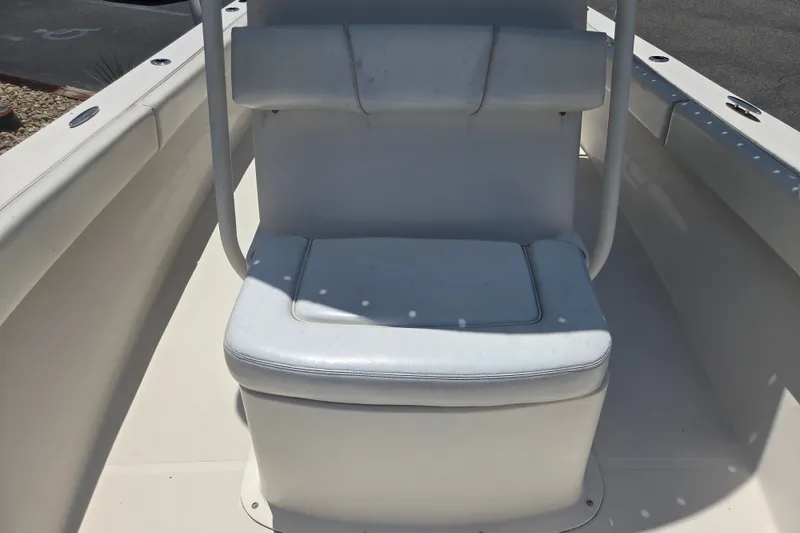 Slide: The Image of White seating on a 2021 Vanquish 23 CC boat, showcasing sleek design. - 9