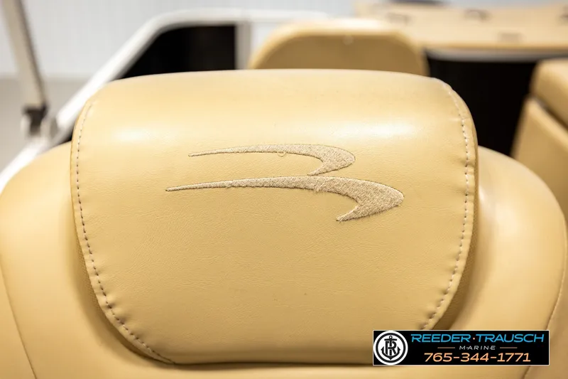 Slide: The Image of Beige leather seat with embroidered logo on 2018 Bennington SX RF boat. - 41