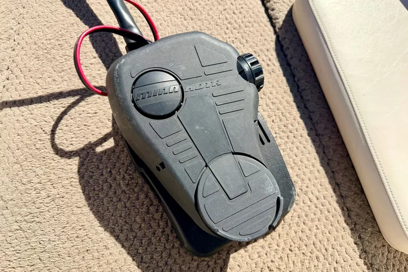 Slide: The Image of Minn Kota trolling motor foot pedal on 2003 Glastron GX 180 Ski & Fish boat. - 51