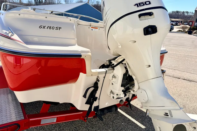 Slide: The Image of 2003 Glastron GX 180 Ski & Fish boat with powerful 150 HP outboard motor. - 20