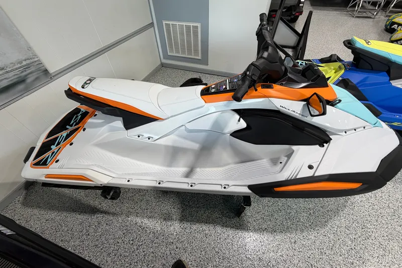 The Image of 2026 Yamaha WaveRunner JetBlaster LTD in showroom, featuring sleek design and vibrant colors. - 1
