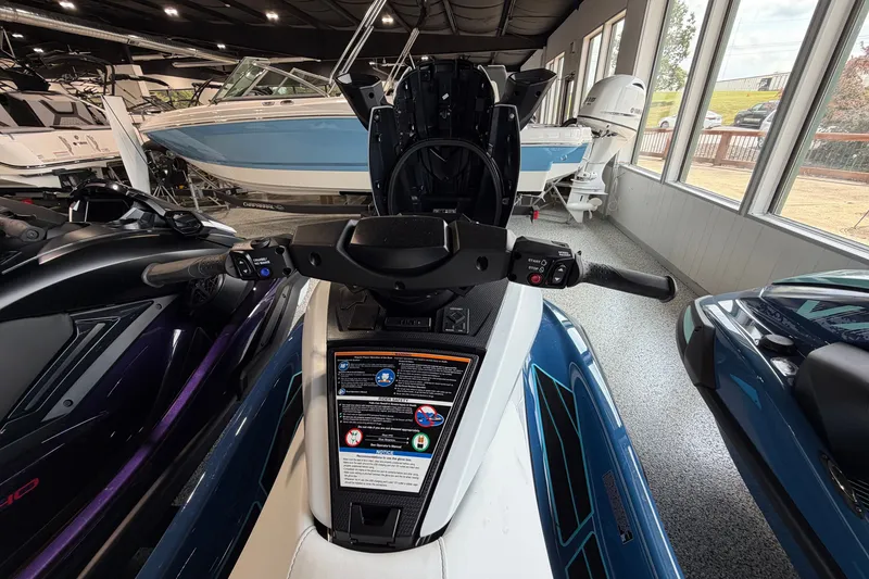 Slide: The Image of 2026 Yamaha WaveRunner FX HO in showroom, featuring handlebars and control panel. - 3